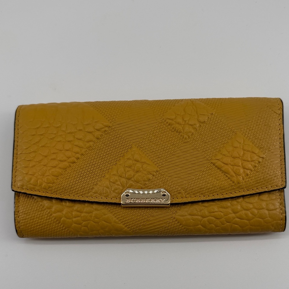 Burberry Mustard Yellow Textured Wallet